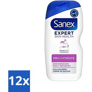 Sanex - Douchegel - Expert Skin Health Pro Hydrate - Verzorgt de Droge Huid - 400 ml - Voordeelverpakking - 12 stuks