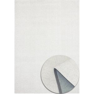 Vloerkleed - Handgeweven look - Zacht - Modern tapijt - Scandinavisch design - Wol en polyester - Woonkamer Slaapkamer Eetkamer Kinderkamer - Naturel Crème - 120cm x 170cm