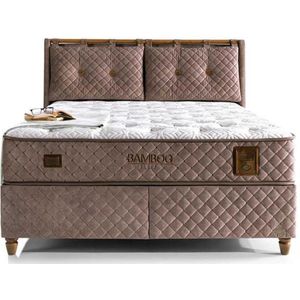 Bambi bamboo Sleep - boxspring bed met opbergruimte - boxspring 140x200 - incl. luxe matras en hoofdbord