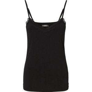 Pieces dames hemd kant - Lace singlet kate - M - Zwart