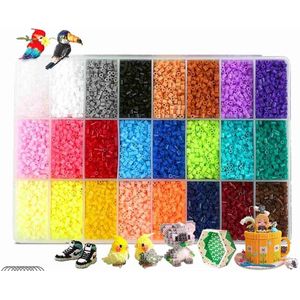 LIHAO 24000PCS 2.6MM Mini DIY Zekeringkralen Decoratie Speelgoed Set 24 Kleuren (2 sjablonen + 2 pincetten )