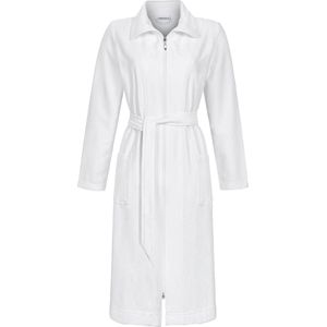 Witte badstof dames badjas ritssluiting - Wit - Maat - 42
