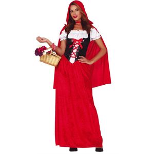Fiestas Guirca - Kostuum Sprookjesdame Rood - maat L (42-44)