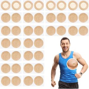 Tepelbeschermers voor heren - 4 cm zelfklevende tepelbeschermers - Onzichtbaar en schuurbestendig - Ademend - Wegwerpbaar - Geschikt voor marathonlopers en atleten - 40 stuks - Beige