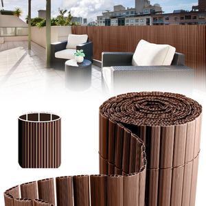 Privacyscherm mat 80x300 cm privacy hek windscherm balkonscherm PVC Bruin UV-bestendig