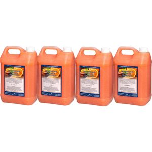 Showerscrub Sweet Orange & Cedarwood 5 liter - set van 4 stuks - verfrissende scrubgel - exfoliërende bodyscrub - voordeelverpakking