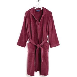 Caleffi Menorca badjas met capuchon, katoen, bordeaux, M, 75795