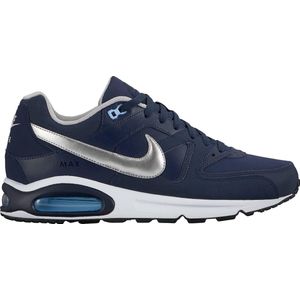 Nike Air Max Command Leather Sneakers Heren - Obsidian/Metallic Silver-Blue