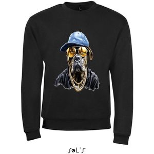 Sweatshirt 2-158an18 Hond gouden kettingen - 4xL
