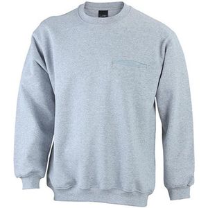 James and Nicholson Heren Ronde Zak Sweatshirt (Grijze Heide)