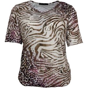 Pink Lady dames shirt - E133 - roze panter print - KM - maat S