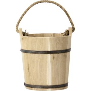 Houten Emmer met Touw eiken groot 20 l.