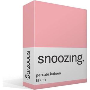 Snoozing - Laken - Tweepersoons - Percale katoen - 200x260 cm - Roze