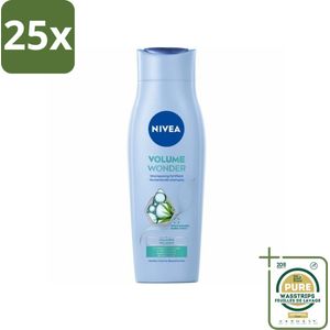 25 x NIVEA - Shampoo - Volumeverzorging - Versterkend - Gezonde Zorg - 250 ml - Grootverpakking - Haar Volume - Fijn Haar - Futloos Haar - Volume Shampoo - Versterkend Haar
