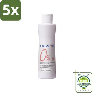 5 x Lactacyd – 0% – Milde Wasgel – 250 ml - Grootverpakking - Intieme Wasgel - Gevoelige Huid - PH-vriendelijk - Zeepvrij - Milde Wasgel