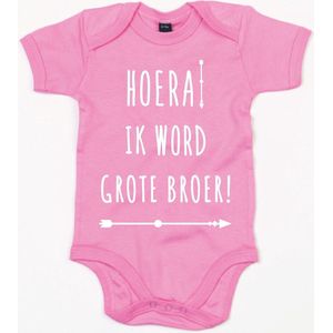 Rompertje Hoera Grote Broer-Bubble Gum Pink-12-18 Maanden