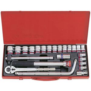 King Tony 1/2"" 24-delige metrische dopset, 12-kant, 5/16""-1.1/4