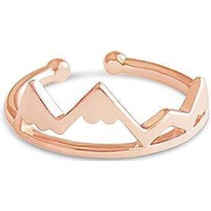 24/7 Jewelry Collection Berg Ring Verstelbaar - Verstelbare Ring - Róse Goudkleurig