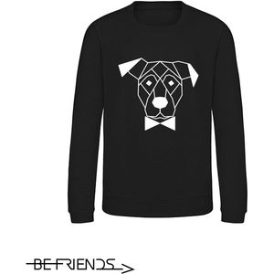 Be Friends Sweater - Hond & Strik - Kinderen - Zwart - Maat 1-2 jaar