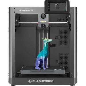 Flashforge Adventurer 5M 3D Printer, automatische nivellering, maximale sprintsnelheid van 600 mm/s, herinnering voor uitlopen filament, herstel bij stroomverlies, 4,3 inch LCD-touchscreen, Wi-Fi-verbinding, 220 x 220 x 220 mm