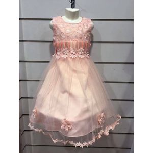 Sprookjesachtig communiekleed/feestkleed voor kinderen met hoepelrok - roze - 12 jaar
