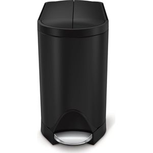 Simplehuman - Prullenbak Butterfly 10 liter - Roestvast Staal - Zwart