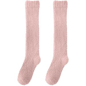 Damessokken van pluche - 35 cm buislengte - 22 cm onderkant - Zachte warme sokken - Schattige en comfortabele pluche wintersokken - Koraalfleece sokken - Winterse pluche verdikking warme kuitsokken - Slaapsokken - Pluche sokken