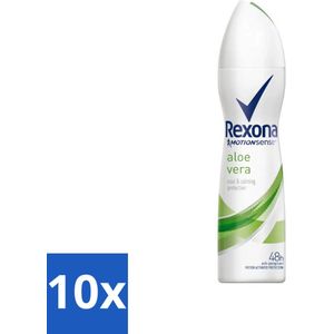 10 x Rexona - Fresh Aloe Vera - Deodorant Spray - 150 ml - Aloe Vera Deodorant Spray - 48 Uur Bescherming - Deodorant Spray - Rexona Fresh Aloe Vera
