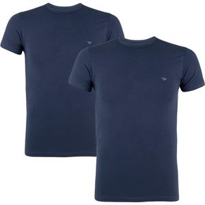 Emporio Armani 2P O-hals shirts small GA logo blauw - M