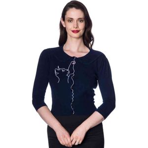 Dancing Days - CAT SCALLOP COLLAR Cardigan - L - Blauw