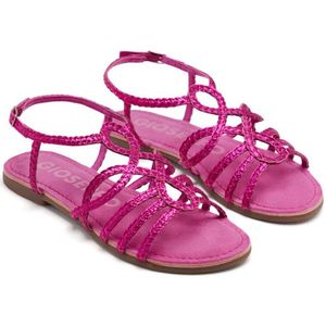 Gioseppo - Sandalen - Fuchsia - Leer - Gevlochten Bandjes