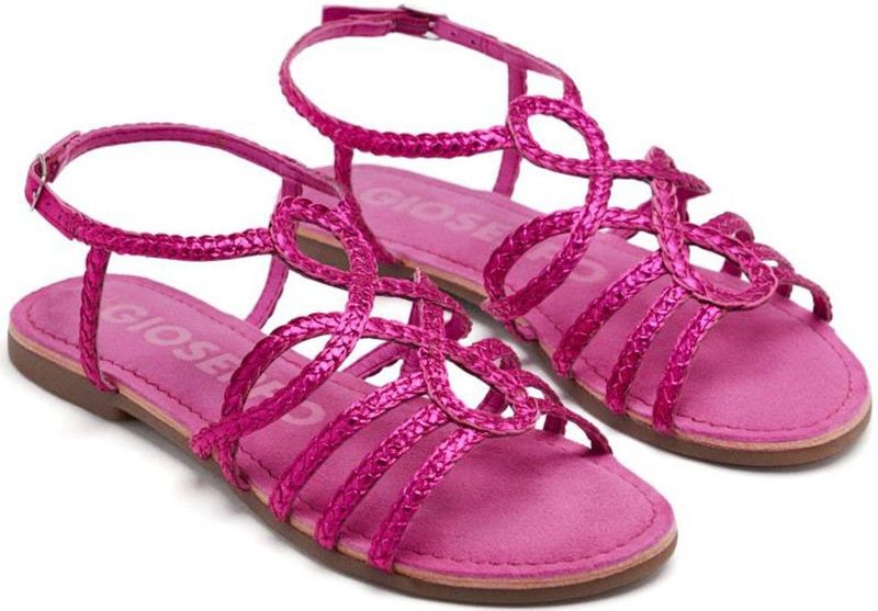 Gioseppo - Sandalen - Fuchsia - Leer - Gevlochten Bandjes