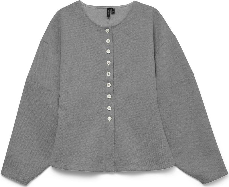 Vero Moda - Vmklea Ls O-neck - Vest - Medium Grey Melange - Dames