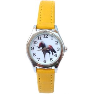 Pony / paarden horloge - geel - 20 mm - I-deLuxe verpakking