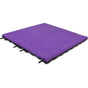Rubberen tegels | 4 stuks | Per 1 m² | Paars | Dikte 4,5cm | 50x50cm | Speelplaatstegel