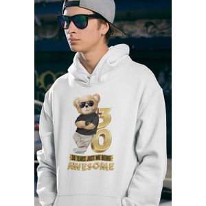 30 Jaar Verjaardag cadeau Hoodie - Wit Hoodie Mannen - Maat M - Verjaardag Cadeau Mannen - Limited Edition