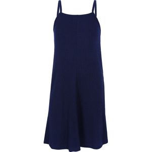 Zomerse marineblauwe geribde jurk