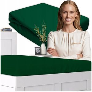 Jersey Hoeslaken met Elastiek 100x200cm - Donker Groen