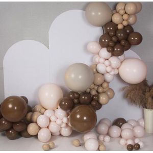 Ballonnen Bruintinten (3x dubbele ballon) | Effen Bruin - Beige - Off-White | 8 stuks | Baby Shower - Kraamfeest - Verjaardag - Geboorte - Fotoshoot - Wedding - Marriage - Birthday - Party - Feest - Huwelijk - Jubileum - Decoratie| DH collection