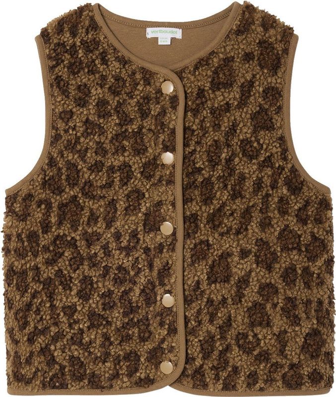 Vertbaudet - Mouwloos Vestje - Luipaardprint - Sherpa