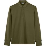 Vercate - Strijkvrij Poloshirt - Olijfgroen - Lange Mouwen