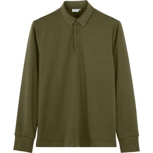 Vercate - Strijkvrij Poloshirt - Olijfgroen - Lange Mouwen