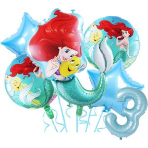 Ariel ballon set - 82x60cm - Folie Ballon - Prinses - Themafeest - 3 jaar - Verjaardag - Ballonnen - Versiering - Helium ballon - de kleine zeemeermin