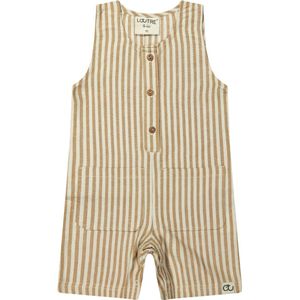 Benjamin - gestreepte jongens playsuit - bruin - beige - maat 80