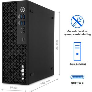 Medion - PICOWORX T80 II MD340072 - Desktopcomputer - Intel Core i7-13650HX - 16GB RAM - 1TB SSD