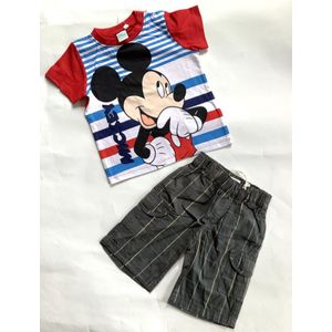 Disney Mickey Mouse set - antraciet/rood - maat 74 (9-12 maanden)