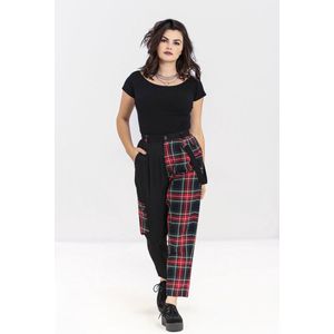 Hell Bunny - Heather Broek rechte pijpen - S - Zwart/Rood