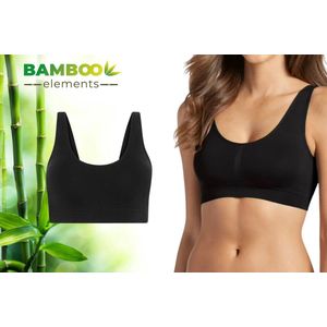 Bamboo Elements Naadloze BH Zonder Beugel - Zwart - Uitneembare BH pads - Bralette Dames - Beha - Bamboe - Seamless Ondergoed Dames