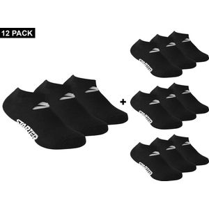 Starter - 12-Pack Sneaker Socks - Enkelsokken 12-Pack - 43 - 46 - Zwart