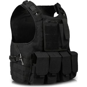 Multifunctioneel ademend snel afneembaar veiligheidsvest - Trainingsuitrusting Zwart S-XL